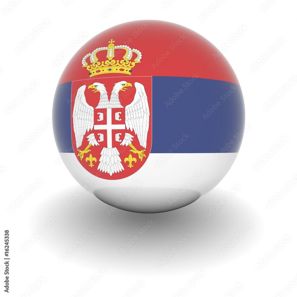 Obraz premium 3D Ball with Flag of Serbia