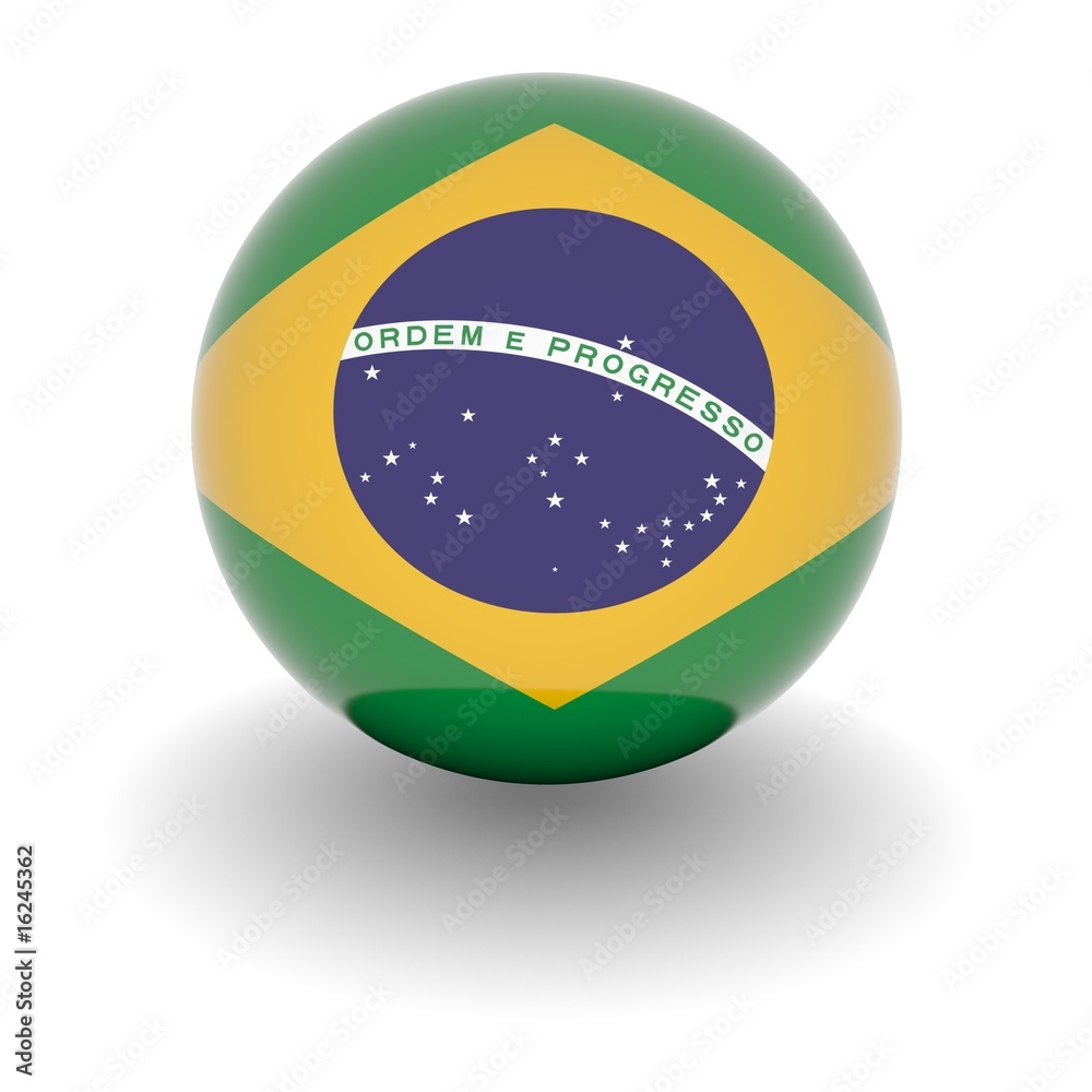 Fototapeta premium High resolution ball with flag of Brazil