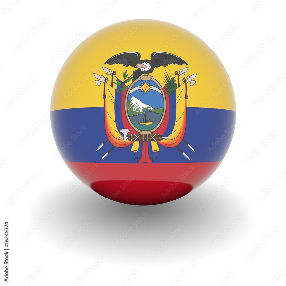 Obraz premium High resolution ball with flag of Ecuador