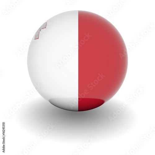 High resolution ball with flag of Malta