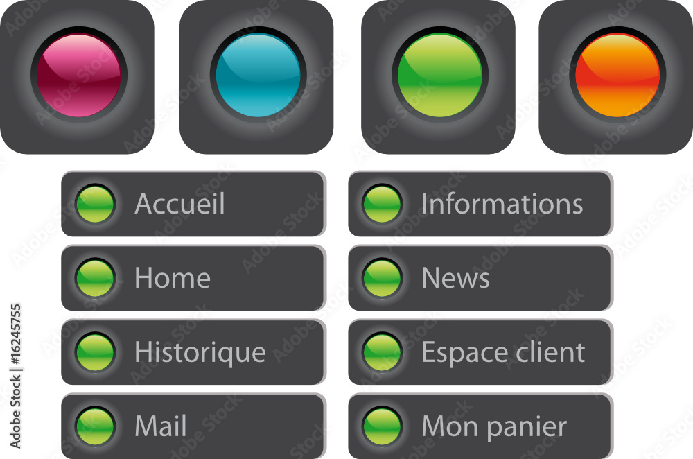 Boutons interface