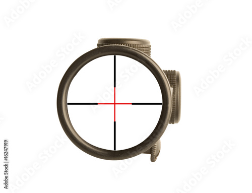 Image of a rifle scope sight used for aiming with a weapon