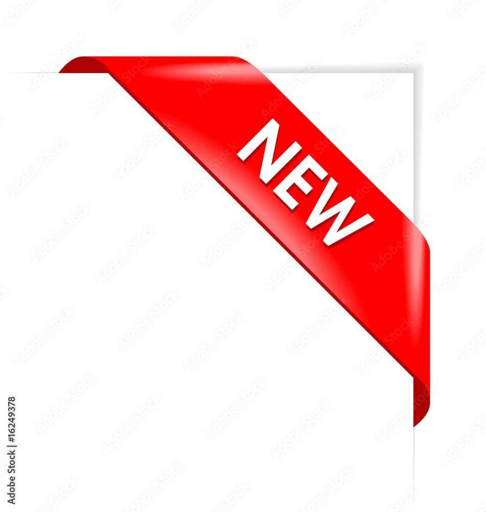 New red corner business ribbon
