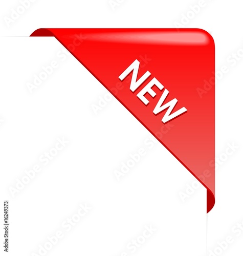 New red corner business ribbon