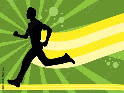 Jogging man silhouette