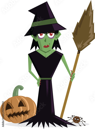 Wicked Witch halloween character vector illustration