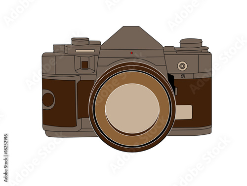 Camera sketched on white background