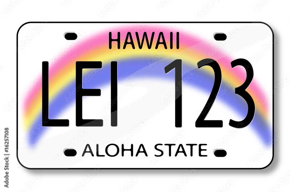 Vector of a Hawaiian license plate Stock Vector | Adobe Stock