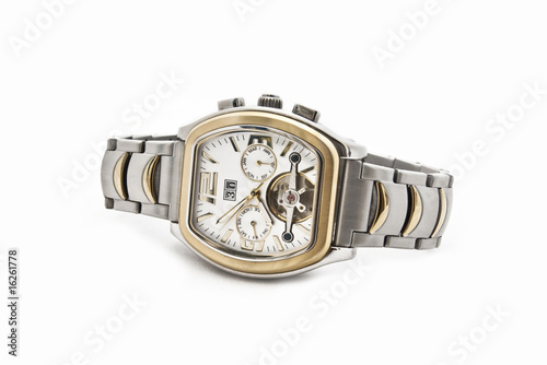 The Swiss solid men's watch on a white background