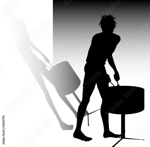 jamaican man play vector silhouettes