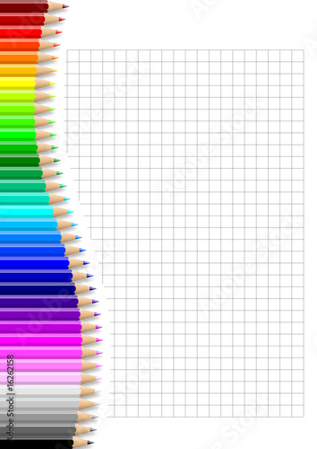 Notes a quadretti matite colorate photo