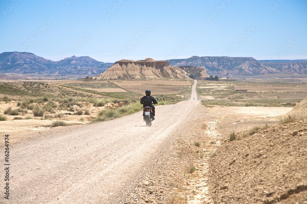 motorcycle at desert road
