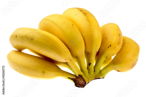 Bunch of ripe bananas isolated over white background