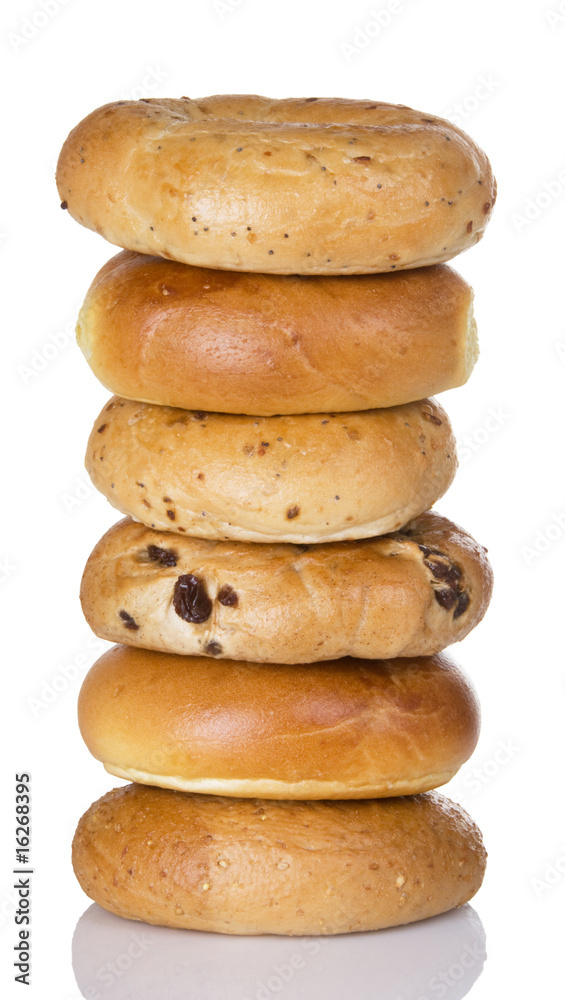 Stack Of Half Dozen Freshly Baked Bagels Stack Of Half Dozen Freshly Baked Bagels