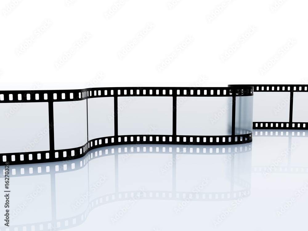 35mm empty film srip isolated on white