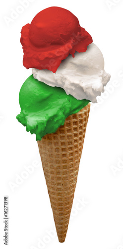 ice cream italien / grün, weiß , rot