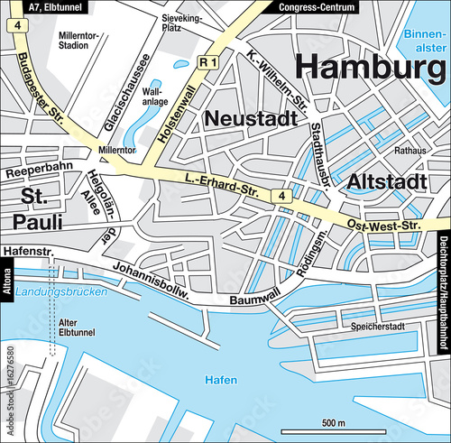 Innenstadtplan Hamburg