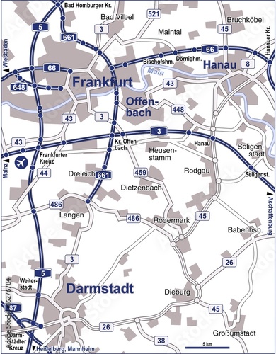 Umgebungskarte Frankfurt-Darmstadt photo