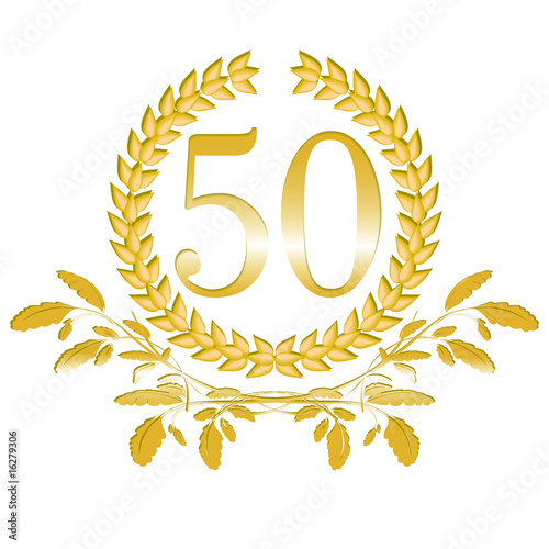 50-Lorbeerkranz mit Eichenblatt Dekor