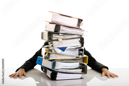 Business Woman Over-Worked
