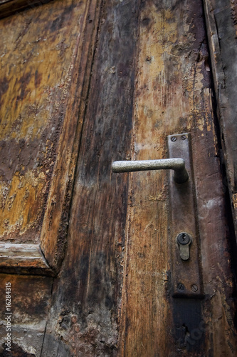 Old wooden door and latch