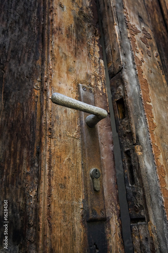 Old wooden door and latch