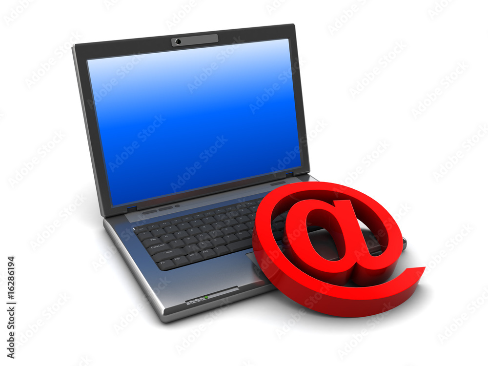 laptop and mail symbol laptop and mail symbol