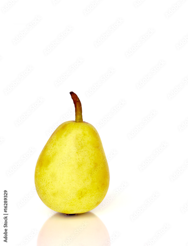 Yellow pear before white background Yellow pear before white background