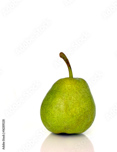 Green pear before white background