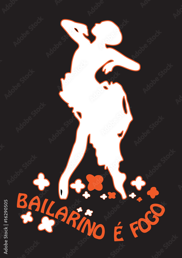 Bailarino é fogo vector illustration silhouette of dancer girl