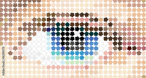 Human eye is made with the use of a flower pattern