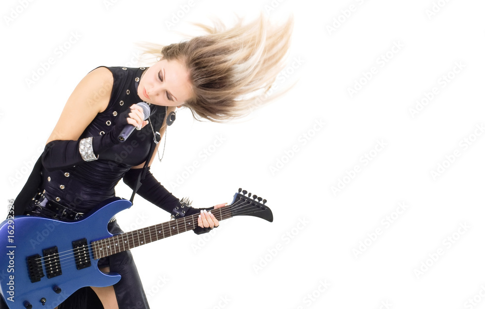 Fototapeta premium woman with a guitar