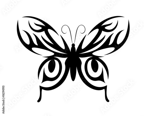 Isolated butterfly tattoo