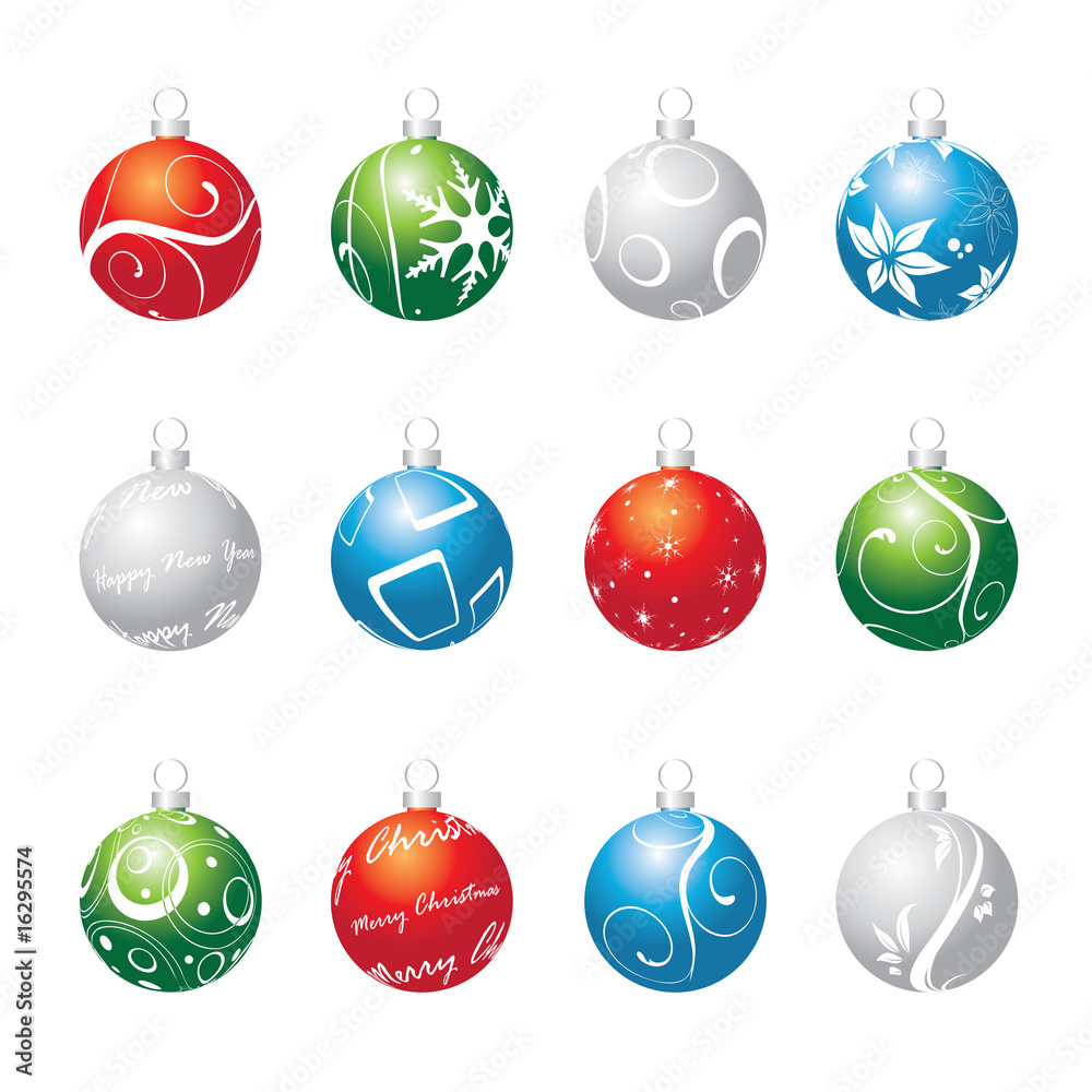 christmas balls set, vector illustration christmas balls set, vector illustration
