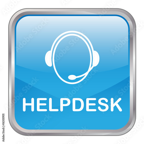 Square vector "HELPDESK" button (blue)