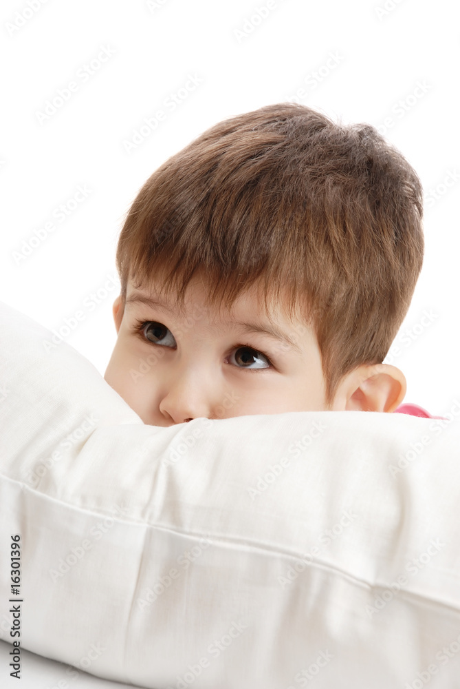 The little boy on a bed The little boy on a bed