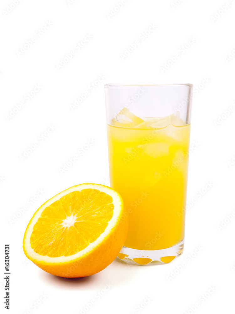 Fresh orange juice in glass Fresh orange juice in glass