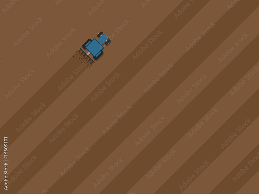 Obraz premium tractor ploughing field