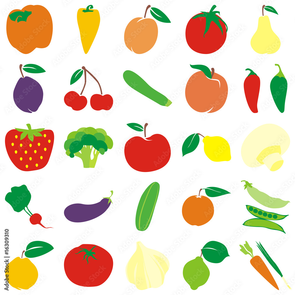 fully editable vector fruits and vegetables with details fully editable vector fruits and vegetables with details