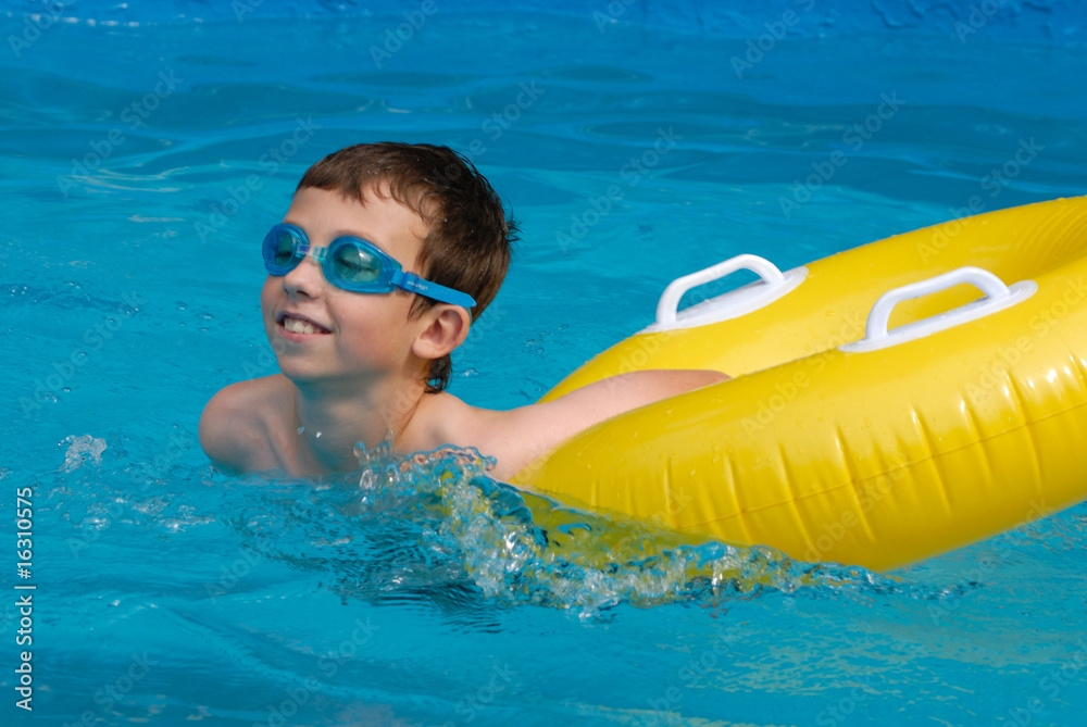 Boy having fun in pool