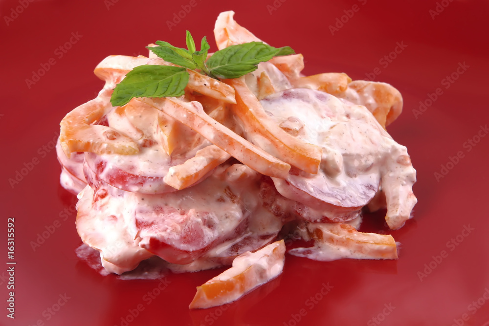 tomat salad with pepper tomat salad with pepper