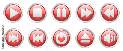 Player icons buttons (vector)