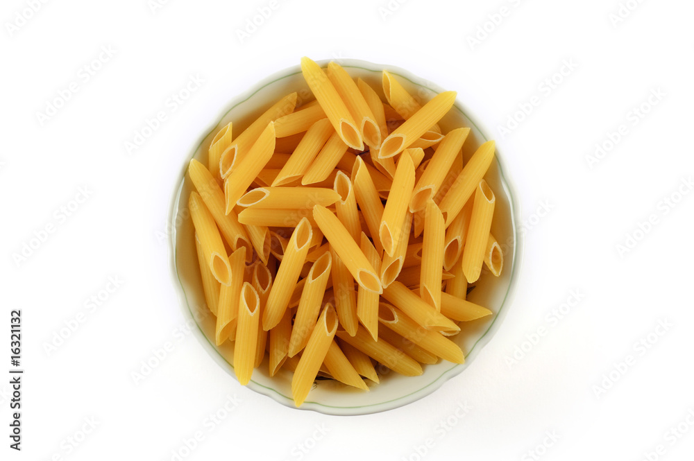 Bowl of raw pasta Bowl of raw pasta