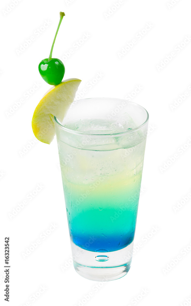 tropical cocktal with apple and cherryi tropical cocktal with apple and cherryi