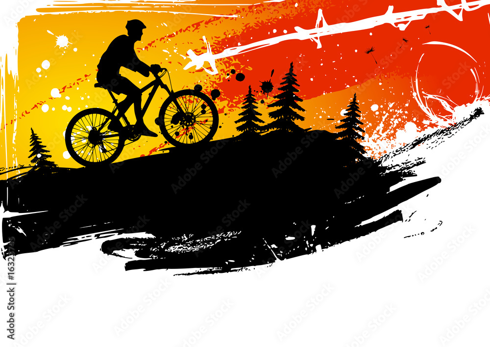 Naklejka premium Mountain bike abstract background