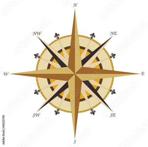 Vintage wind rose compass
