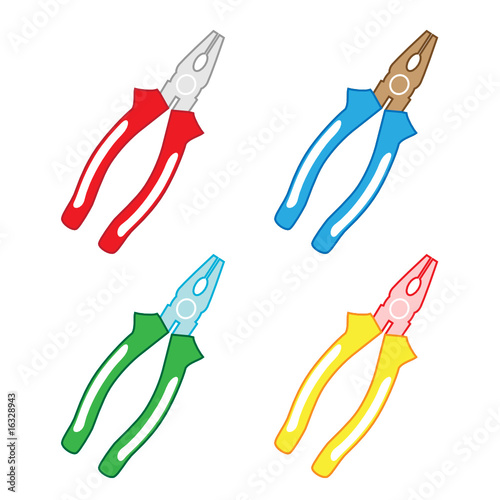 vector icons of combination pliers
