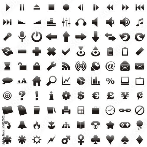 one hundred fully editable vector web icons