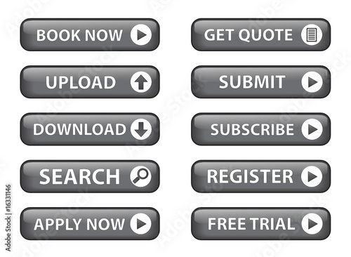 Web Buttons (Miscellaneous) (vector; black) (x10)