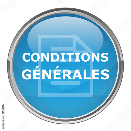 Bouton rond "CONDITIONS GENERALES" (vecteur ; bleu)
